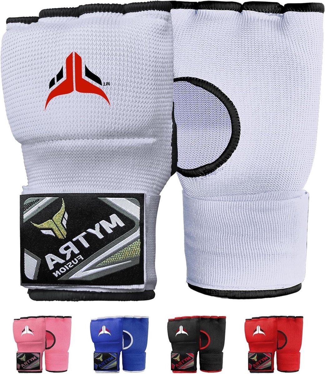 Kinder Bokshandschoenen - Onderhandschoenen Vechtsport - Trainen en Stoten - Gel Vulling - 76 cm Klittenband - Wit