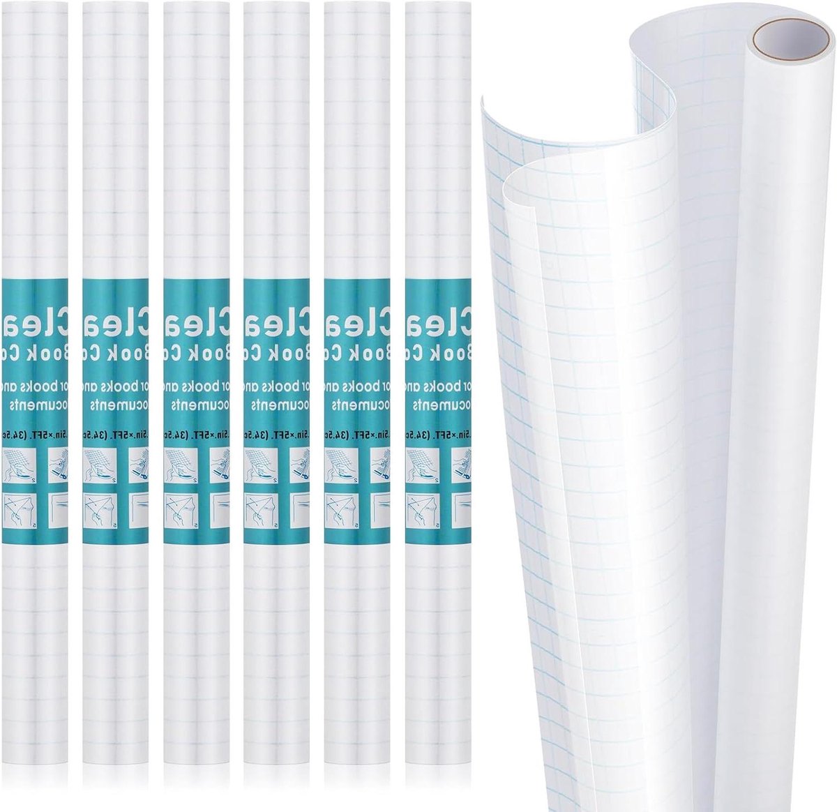 Zelfklevende Boekomslagen - Boekbeschermer Contactpapier - Boeken Beschermen - Waterdicht CPP Materiaal - 34.5 x 150 cm - Transparant