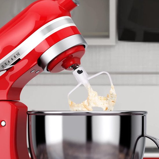 Platte Mixer - Roerder Accessoire - Zwaar Deeg Mengen - Antiaanbaklaag - 4.3L / 4.8L - Rood van Merkloos — afbeelding 2