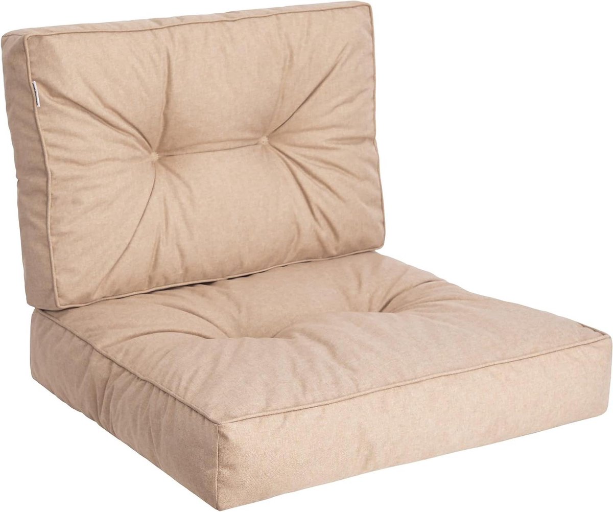 Stoelkussen - Zitkussen Tuin - Ontspannen Buiten - Gelijkmatige Vulling - 68 x 68 cm - Beige