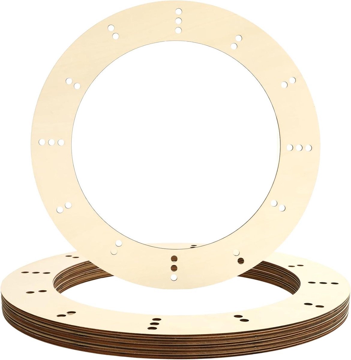 Houten Krans Frames - Houten Hoepels - Decoratie Knutselen - Onbehandeld Hout - 45 cm Diameter - Natuurlijk Hout