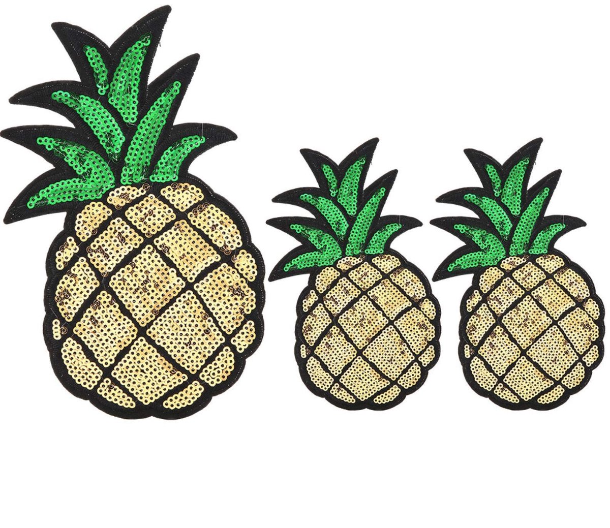 Allecto - Geborduurde stof patches - Ananas en cactus - Ideaal voor kinderkleding - 3 stuks - DIY applique - Creatief decor voor tassen