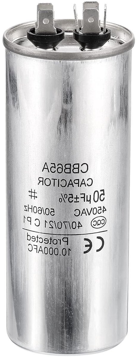 Start Condensator - Motor Condensator Werking Condensator - Motor Starten - CBB65 Cirkelvormig - 50uF 450V - Zwart