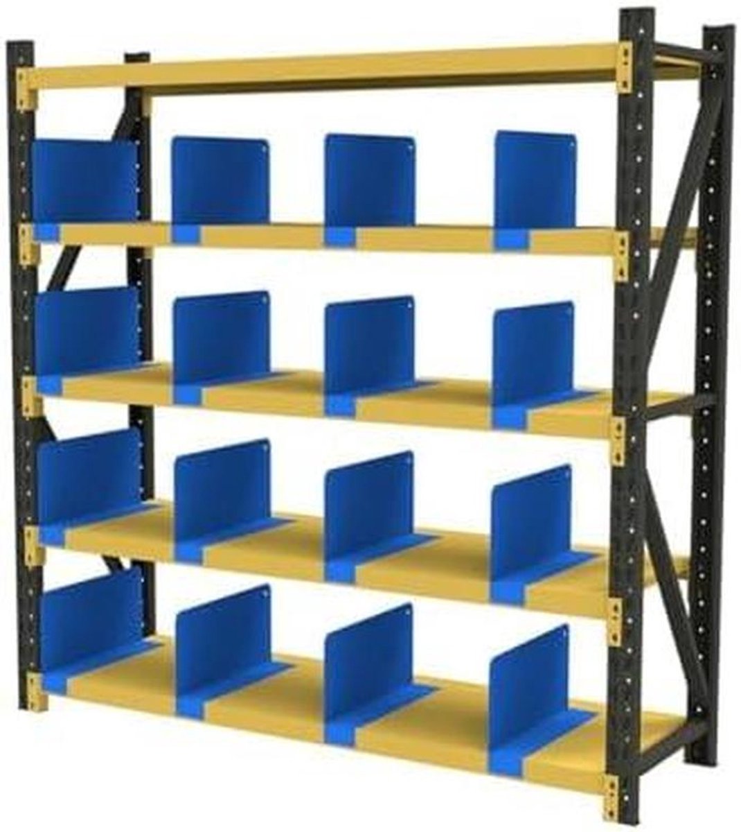 Plank verdelers - Kast organizer - Ruimte maximaliseren - Koudgewalst staal - 4 stuks - Zwart