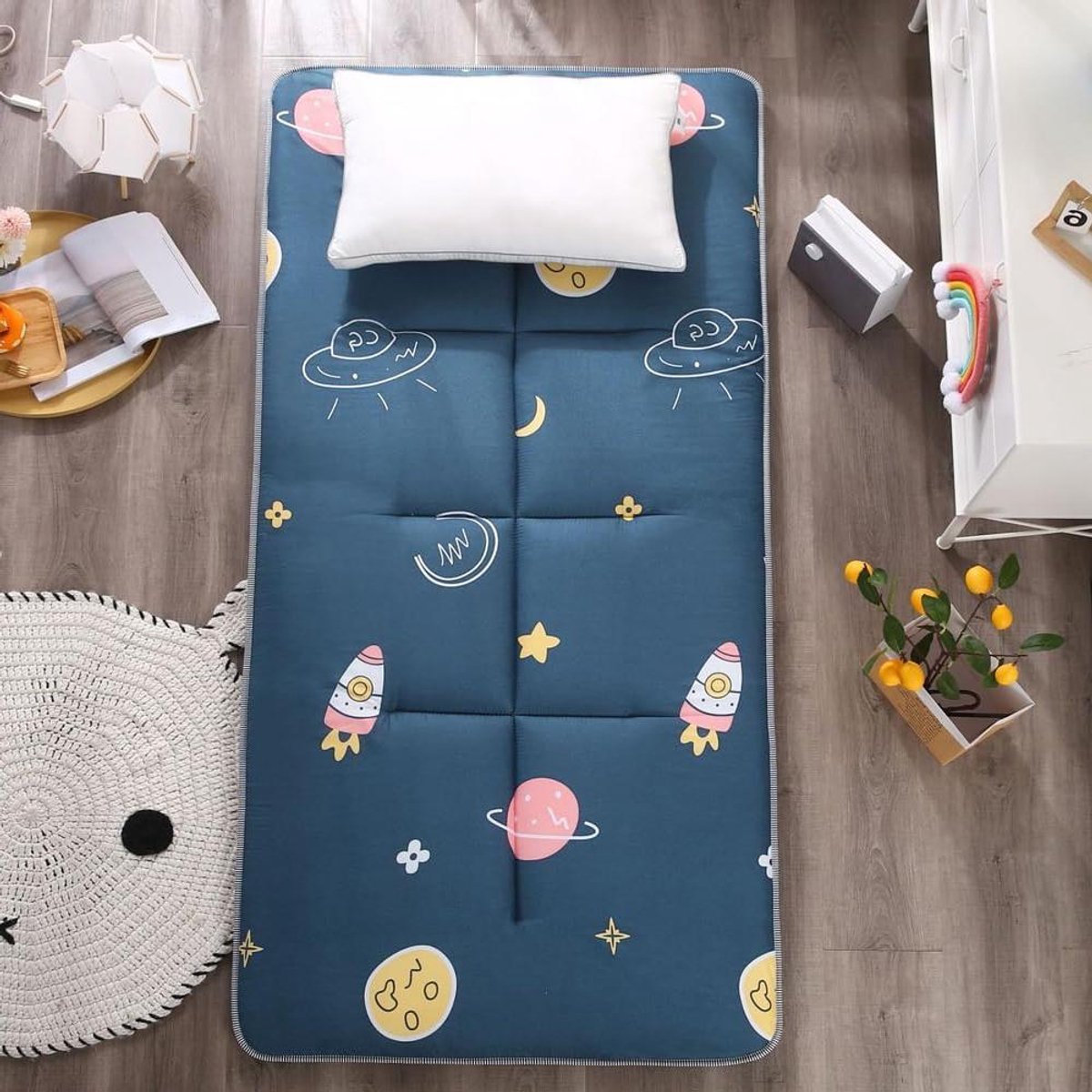 Japanse futonmatras - Opvouwbare mat - Vloer slapen - Polyester vulling - 70x180 cm - Groen