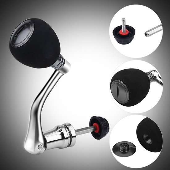 Vervangende metalen handgreep voor vismolens - Stevige grip en duurzame rocker arm voor spinreels en hengelsportaccessoires (groot, zilver) — afbeelding 3