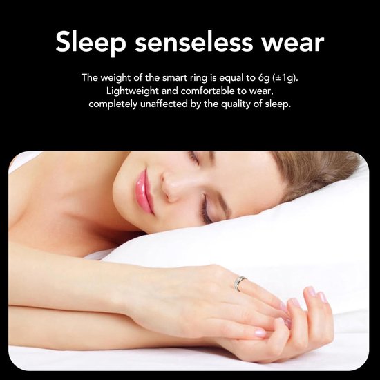 Allecto - Slimme Fitness Ring - Gezondheidsmonitoring - Slaaptracking - Draagbaar - Activiteitenmonitor - Gezondheid - Volwassenen - Zwart van Allecto — afbeelding 2