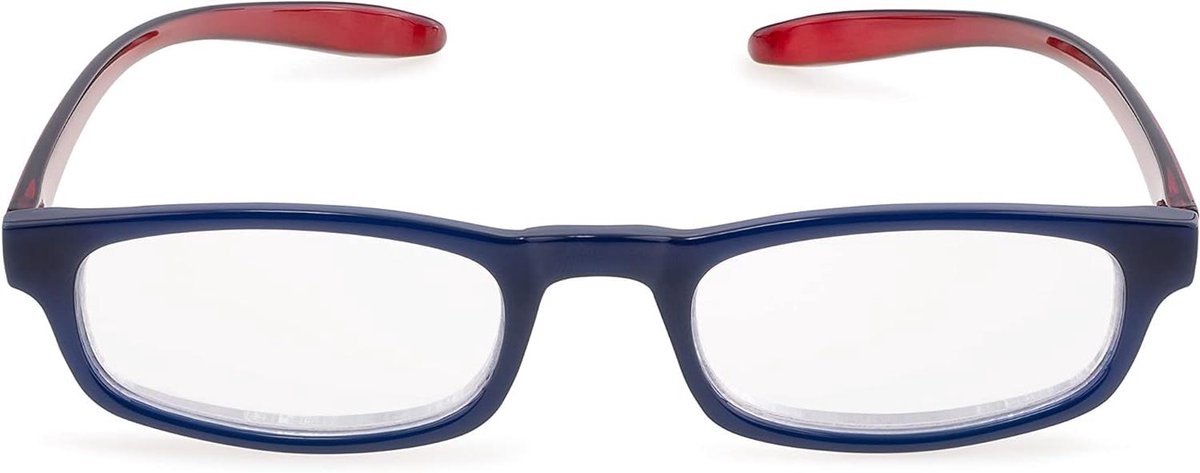 Leesbril - Halsbril - Altijd Bij - Lichtgewicht Frame - +3.00 Dioptrie - Blauw Rood