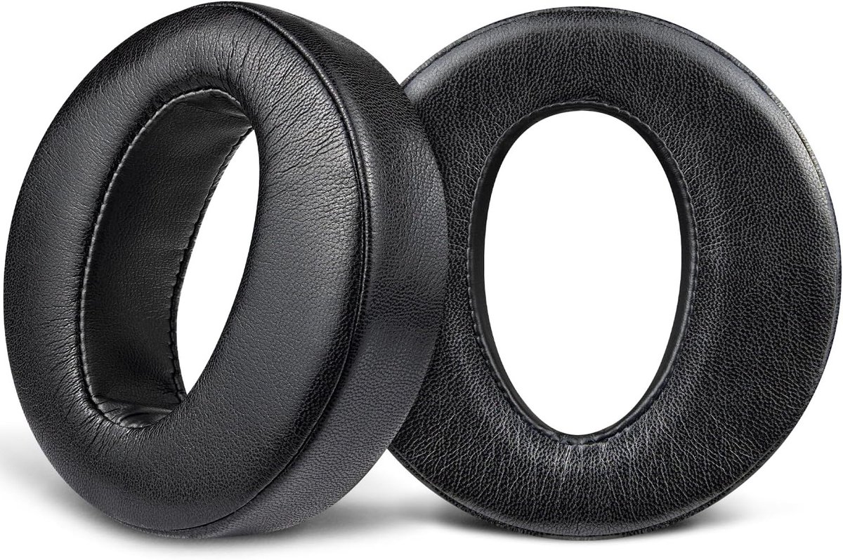 Vervangende Oorkussens voor Hi-Res Hoofdtelefoons, Zacht Eiwitleer, Comfortabele Earpads - Zwart
