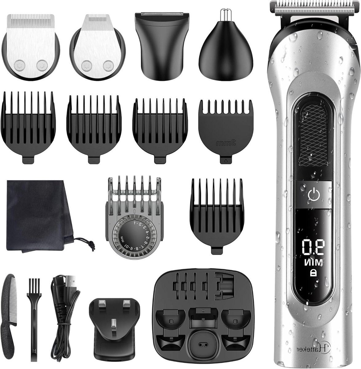 Baard Trimmer - Snor Neus Trimmer - Persoonlijke Verzorging - 5 in 1 Kit - USB Oplaadbaar - Zwart