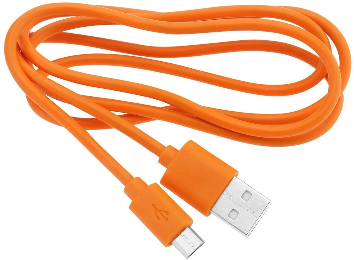 Oplaadkabel voor Videodeurbellen 1m, Compatibel met Ring Video Doorbell 2, 3, 3 Plus, 4 en Pro Plus, Oranje