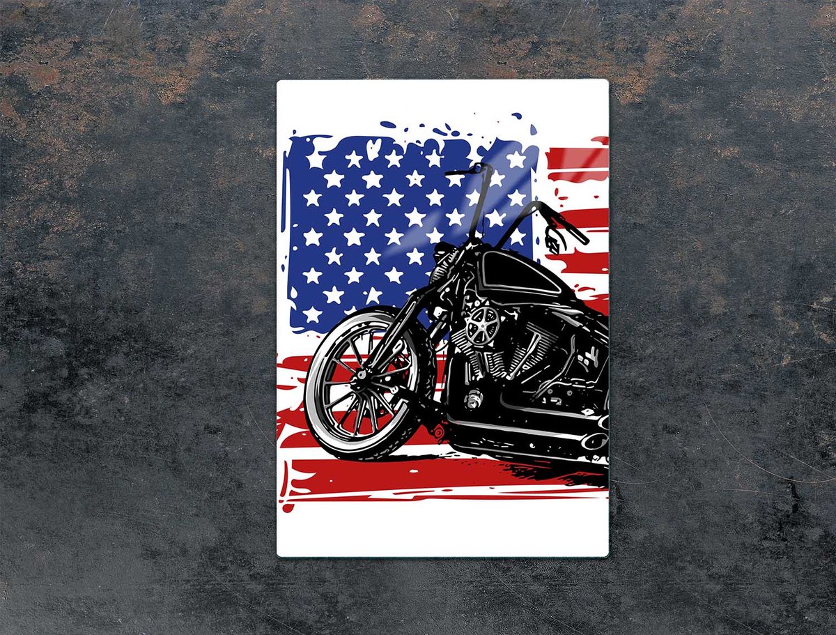 TMK ArtDeko Serie - Glazen Snijplank - 35x52 cm - Motocykl - Bescherming