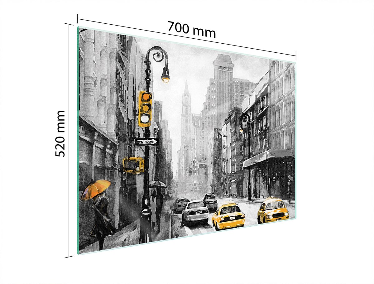 TMK ArtDeko 70x52 - Glazen Beschermplaat - Gehard Glas - Veelkleurig - Antibacterieel