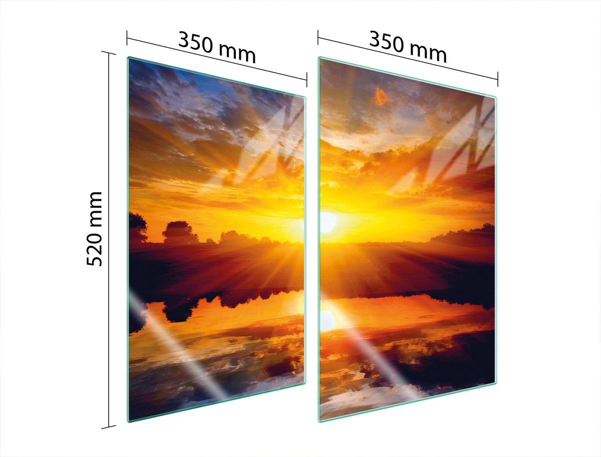 TMK ArtDeko - Serie - Glazen Beschermplaat - 2x35x52 cm - Zonneprint