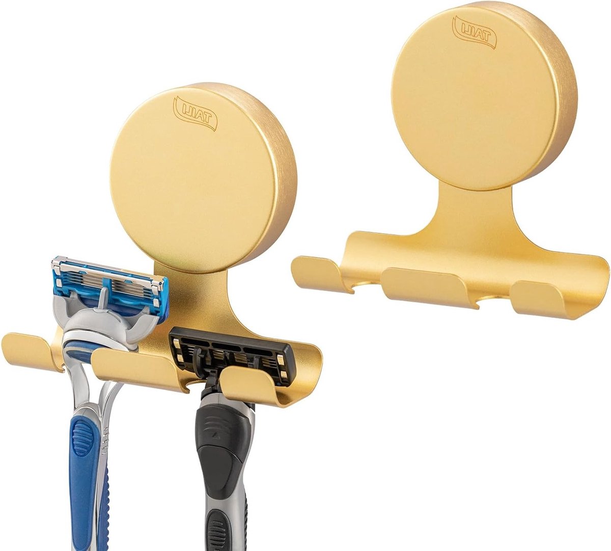 Douche Scheermeshouder met Zuignap - 2 Packs Herbruikbare Metalen Wandhaken voor Badkamer
