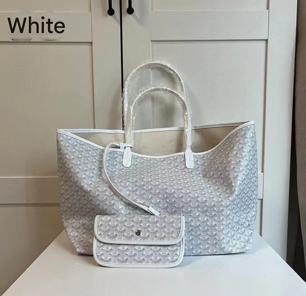Killogood Dames Schoudertas - Handtas - Werktas - Shopper - Tote bag - Moeder- en kindpakket - Witte L