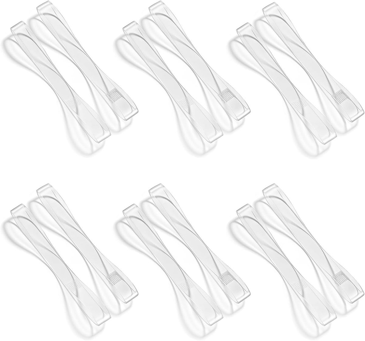Zes paar onzichtbare schoenbanden voor dames, verwijderbare transparante veters voor hoge hakken, geschikt voor de meeste hoge hakken en bal schoenen, comfortabel en stijlvol