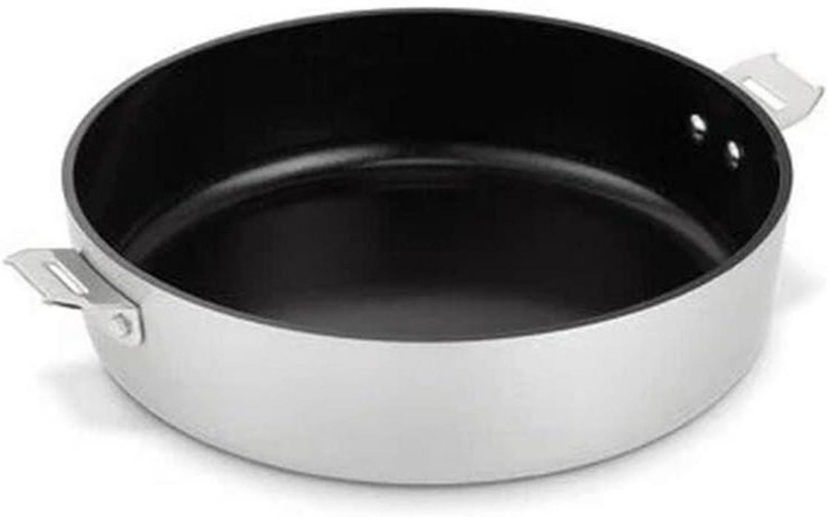 Stoofpan - Hapjespan - Koken en stoven - Keramische antiaanbaklaag - 24 cm - Chroom