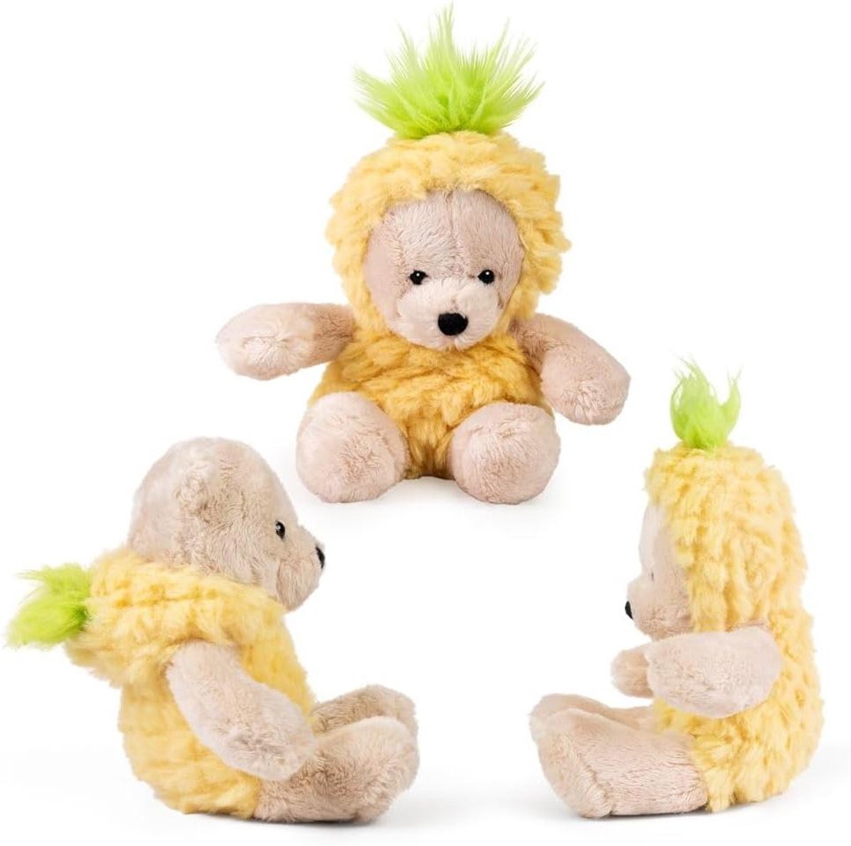 Pluche Ananas - Zacht Speelgoed - Kinderkamer Decoratie - Gemaakt van Gerecyclede Materialen - 13 cm hoog - Geel