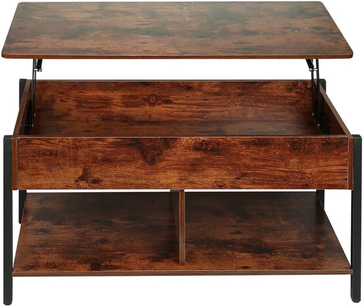 Salontafel - Koffietafel bijzettafel - Woonkamer organiseren - Opklapbaar en uittrekbaar - 90 x 48 x 62 cm - Wit