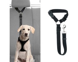 Knaak Autogordel Hond - Verstelbare Hondengordel Auto - Veiligheidsriem - Zwart - 42.5 tot 90 cm