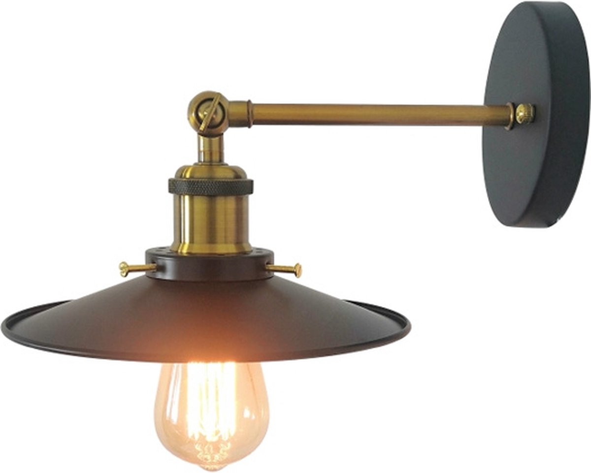 OHNO - Woonaccessoires - Capella Wandlamp - Zwart, Goud - Tijdloos - Modern - Industrieël