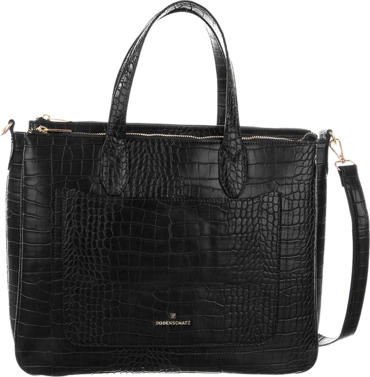 Bodenschatz Handtas Laptoptas met laptopvak Business Bag Black Zwart