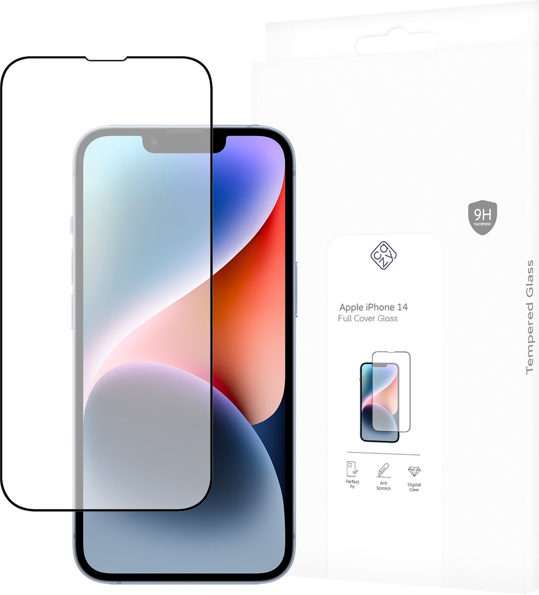 Cazy screenprotector geschikt voor iPhone 14 - Screenprotector Full Cover Gehard Glas