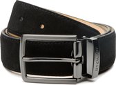 DTCH. FIT Ceinture homme Suede Oliver - Boucle gunmetal réglable - Riem Zwart - Ceinture Pantalon & Jeans - 115cm - Longueur totale 130cm