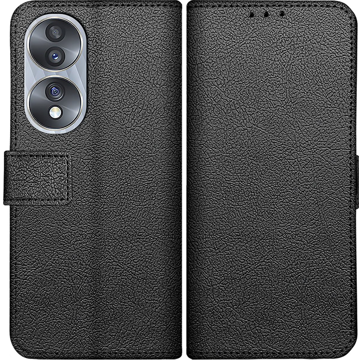 Cazy hoesje geschikt voor Honor 70 Hoesje met Pasjeshouder - Bookcase Classic - Zwart