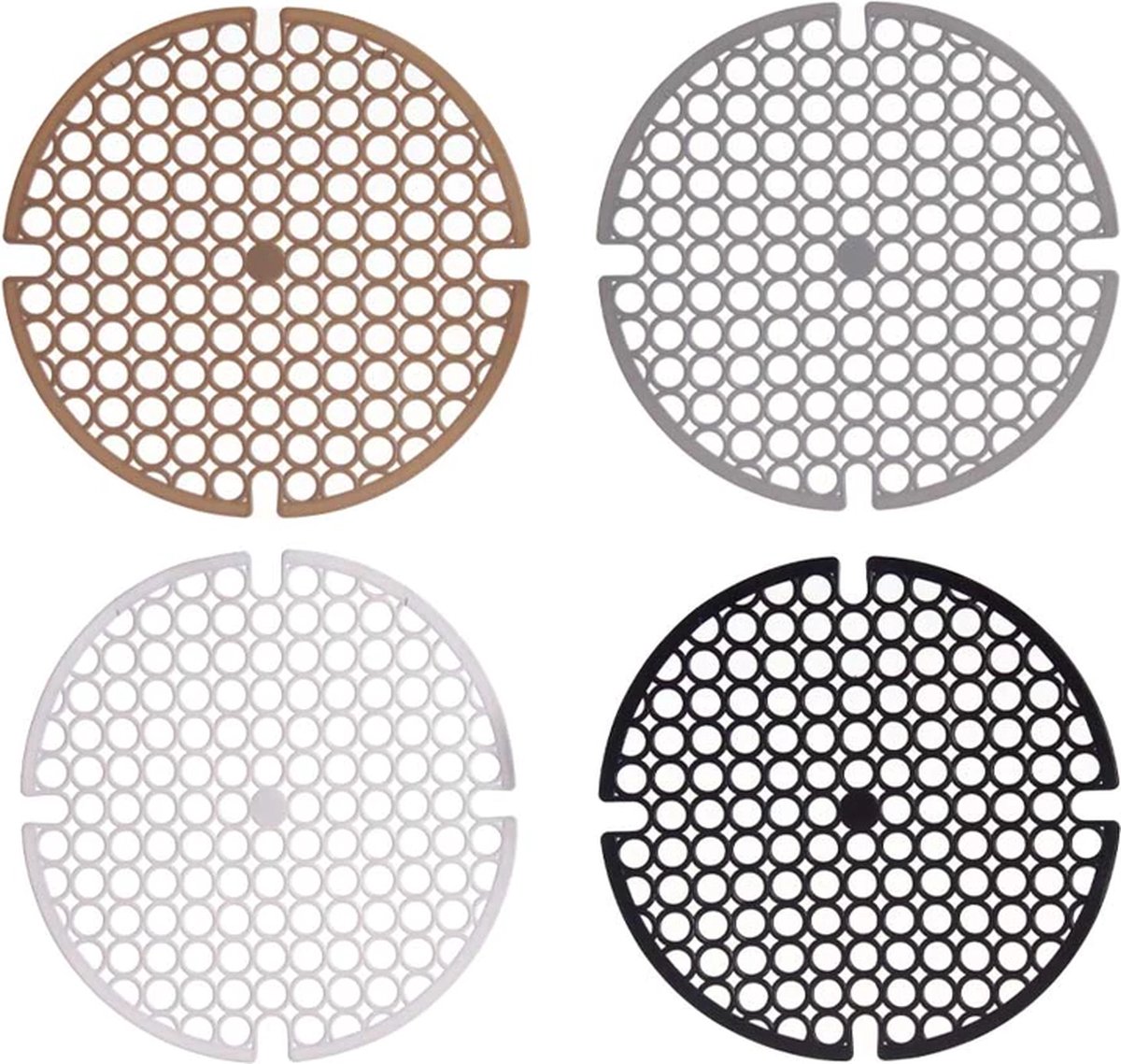 Goedkoopste Ronde Gootsteenmat 29 cm – 4 Kleuren (Wit, Grijs, Zwart, Beige) – Praktisch Keukenaccessoire