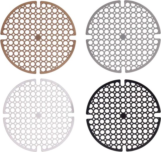 Tapis d'évier rond 29 cm – 4 couleurs (Wit, Grijs, Zwart, beige) – Accessoire de cuisine pratique