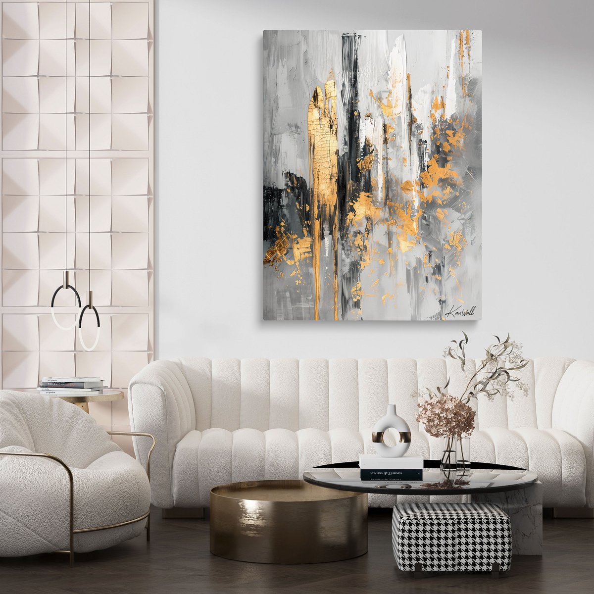 Luxe Canvas Schilderij City of Gold | 100x75 cm | Woonkamer | Slaapkamer | Kantoor | Muziek | Design | Art | Modern | ** 4CM DIK!