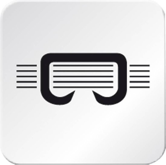 Zwart logo van Novus, een gestileerde nietmachine.