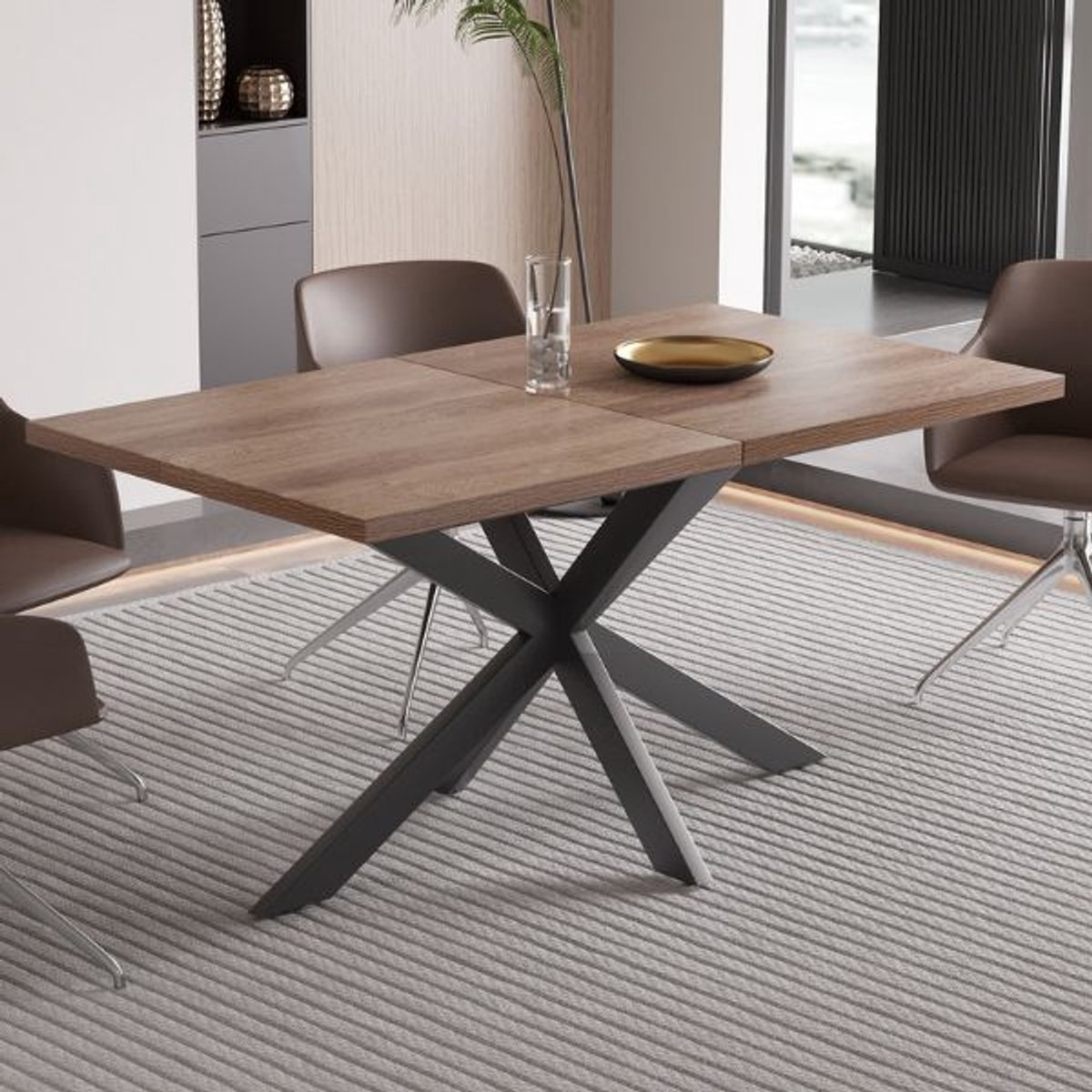 Uitschuifbare tafel 'Kos' 160-200 cm Donkerbruin