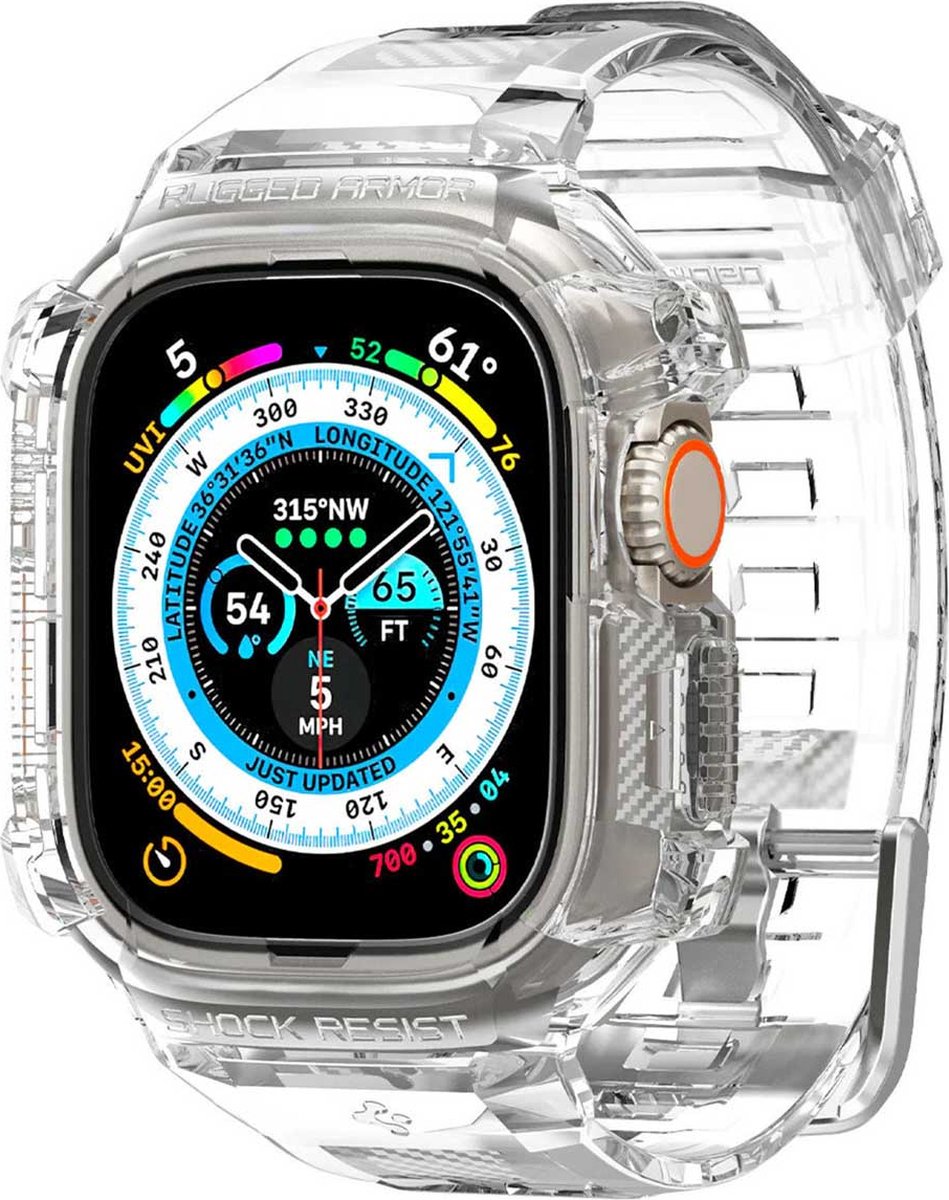 Spigen Rugged Armor Geschikt voor Apple Watch Ultra 49mm - Transparant