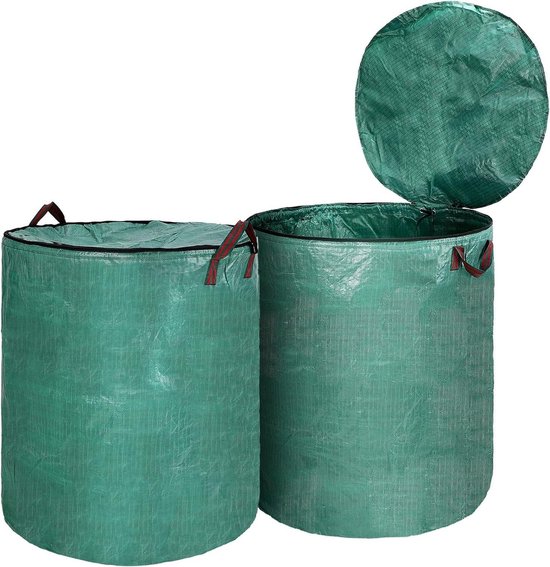 TTL GARDEN Pop-up tuinzak Deluxe met deksel, 220 g/m², 600D Oxford, 2-delige set, 270 liter, opvouwbaar, groot, stabiel, bladzak, voor groen snijden, tuinafval, zelfstaand, 2 x 270 liter TTL GARDEN Pop-up tuinzak Deluxe met deksel, 220 g/m², 600D Oxford, 2-delige set, 270 liter, opvouwbaar, groot, stabiel, bladzak, voor groen snijden, tuinafval, zelfstaand, 2 x 270 liter
