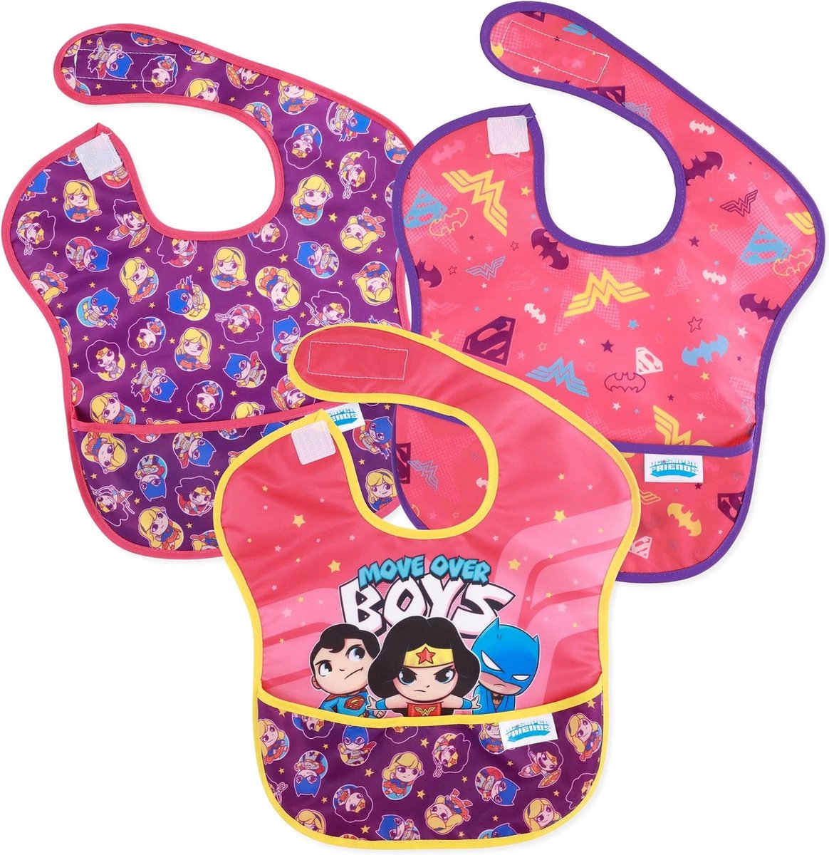 Goedkoopste Bumkins - SuperBib® slab (3 stuks) - DC Comics Super Friends Move Over (6-24m