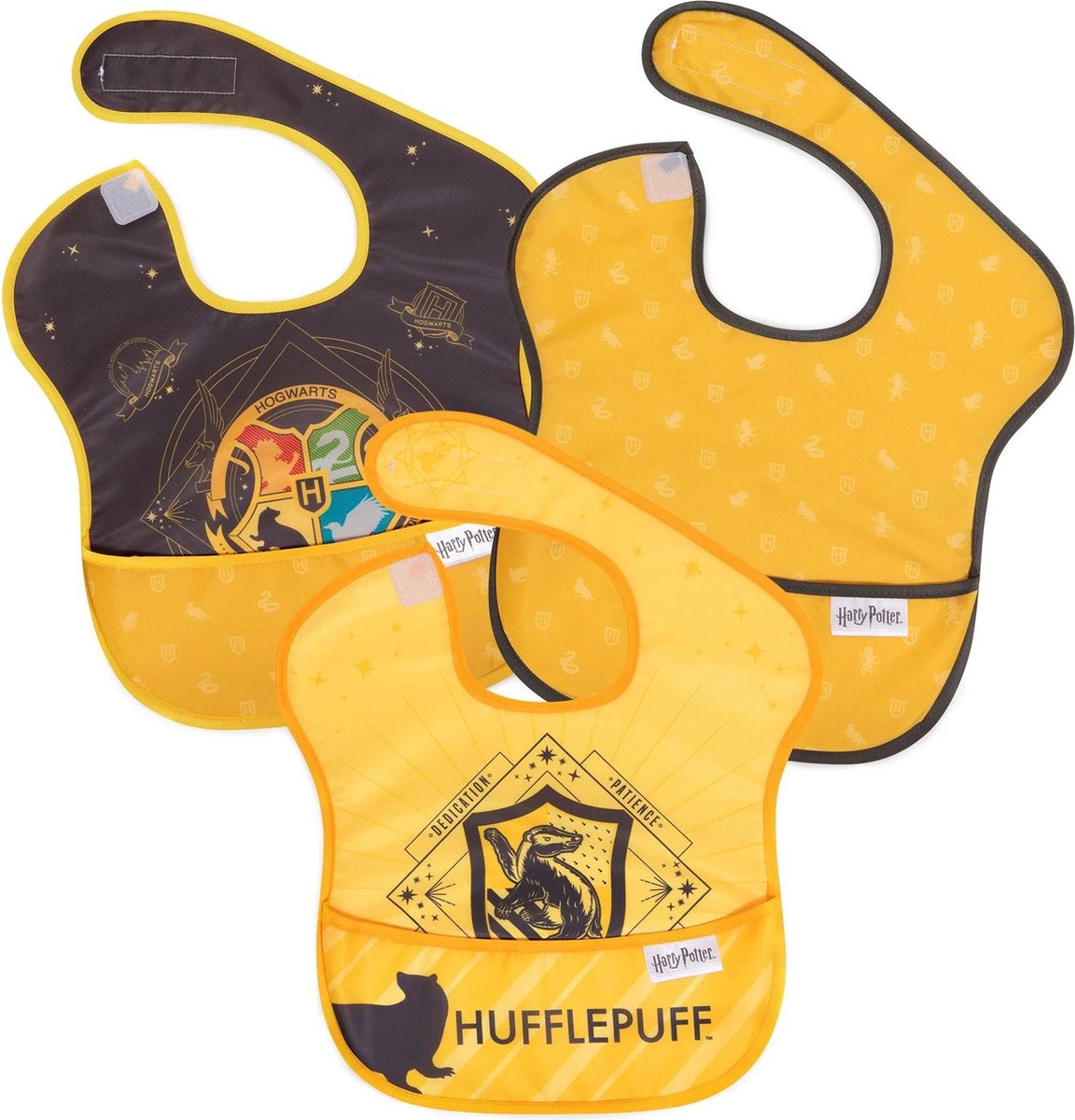Bumkins - SuperBib® Baby Slab (3 stuks) - Harry Potter™ Hufflepuff (6-24 maanden)