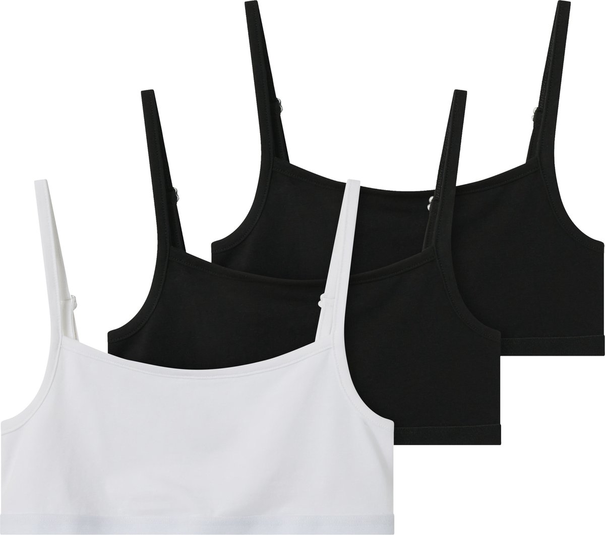 NAME IT - TKFSHORT STRAP TOP 3P SOLID NOOS - Meisjes - Onderhemden