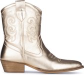 PS Poelman® Dames Cowboylaarzen Western - Goud - Leer - Maat 39 - Metallic