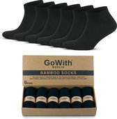 GoWith - chaussettes en bambou | chaussettes de sport - 3 paires - socquettes - chaussettes baskets - chaussettes homme - couleur noir bleu marron - taille 39-42