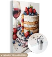 MuchoWow® Peinture sur verre 100x150 cm - Peinture sur verre acrylique - Gâteau - Fruits - Vin - Nourriture - Nature morte - Photo sur verre - Décoration murale salon - Décoration murale chambre - Peintures