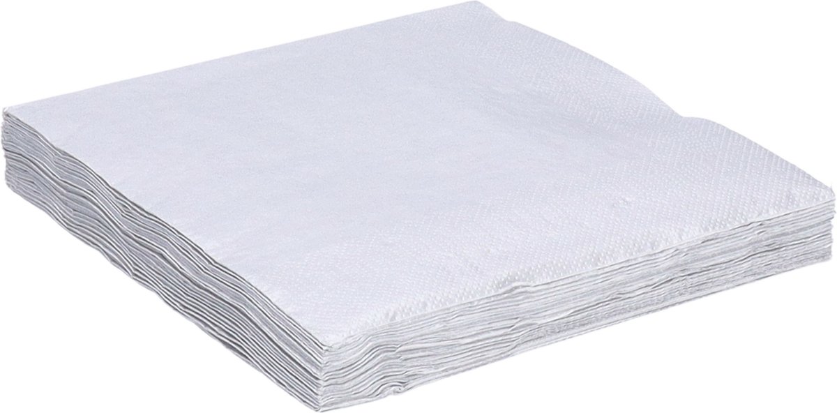 Maki Kerst servetten - 20x st - 33 x 33 cm - zilver - lunch/diner servetten