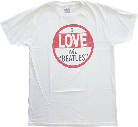 The Beatles - I Love The Beatles Heren T-shirt - L - Wit