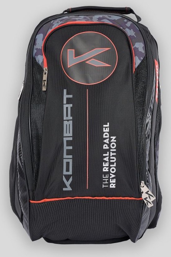 Kombat Padel - Kombat Black Padel Rugzak - Rugzak met racket vak - Rood/Zwart - Sporttas