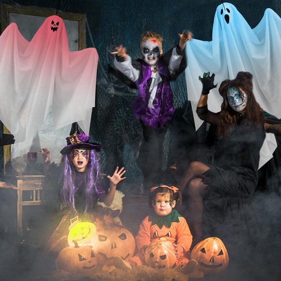 JOYIN Grote Lichtgevende Hangende Geest Met Blauw Licht - Halloween Spookhuis Rekwisiet, Indoor Outdoor Decoratie, Feestartikelen