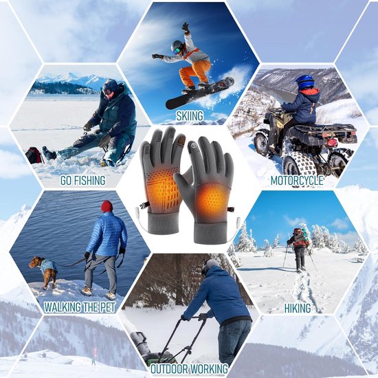 3 Temperatuurstanden Ski Handschoenen Verwarmbare Handschoenen Met Powerbank - 2x 10.000 MAh, 3 Temperatuurstanden - Voor Skiën, Fietsen, Wintersport Verwarmde Handschoenen Met Accu