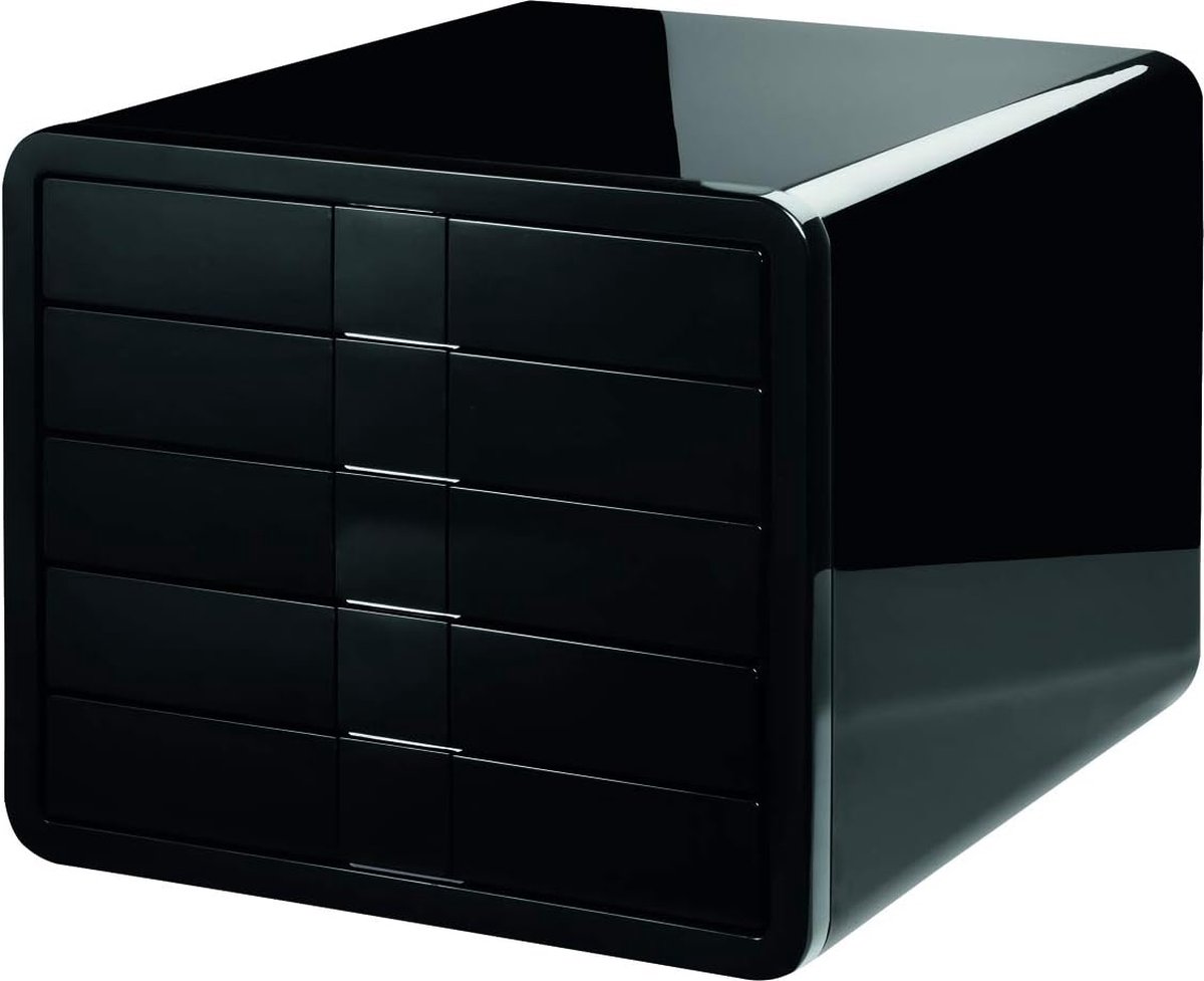Goodivery ® Moderne Bureau Organisator met Vijf Lades voor Documenten tot A4/C4 Formaat in Stijlvol Zwart