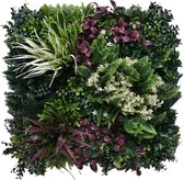 x2 Kunstmatige Planten Wand Panelen 50x100cm Alina Levend Bladeren Groenplant Tegels, Binnen/Buiten, Weer/UV-Bestendig, Kunsthaag, Privacy Achtergrond, Tuin Woondecoratie, Snap & Lock Bevestigings